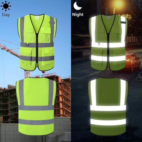 HATAUNKI Safety Vest for Men Women Hi Vis Vest with Pockets Mesh High Visibility Vest Meets ANSI/ISEA Standards (Yellow-20, X-Large) - Image 4