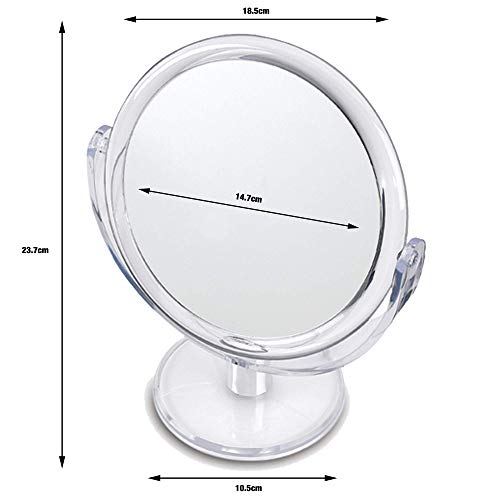 DC DANIELLE Danielle Creations 6.75-Inch Double Sided Vanity Makeup Mirror with Ultra Vue Glass, 12x Magnfication, Clear Acrylic - Image 3