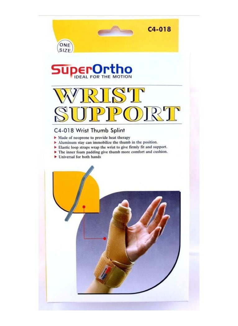 SuperOrtho - Super Ortho Wrist Support With Thumb Splint C4- 018 One Size - Image 1