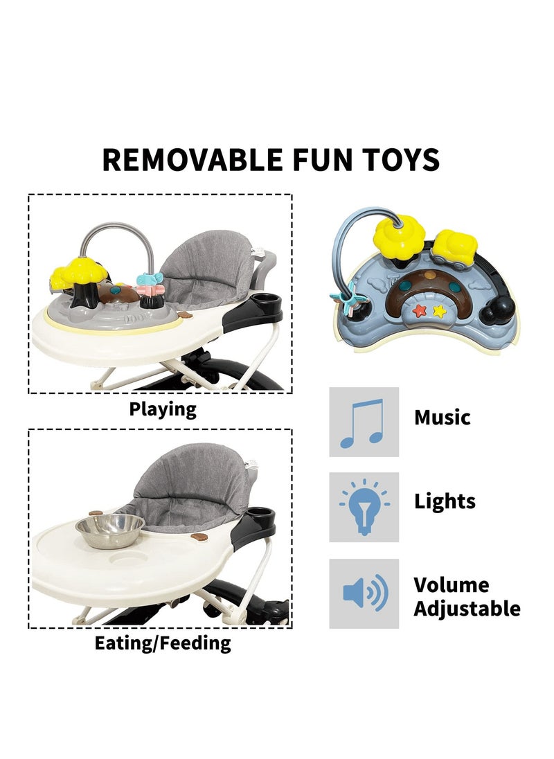 Bonita - 4 In 1 Baby Walker 5 Levels Of Height Adjustment Multi Function Baby Walkers With Rocking Horse Feeding Tray And Music Lighting For Boys And Girls Anti Rollover Pram Stroller For Babies 6-24 Months - Image 1