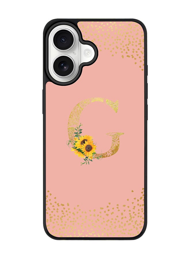 Stylizedd iPhone 17 Case, [Compatible with MagSafe] Slim Magnetic cover Phone Case iPhone 17 -Custom Floral Monogram - G  (Rose Pink ) - Image 1