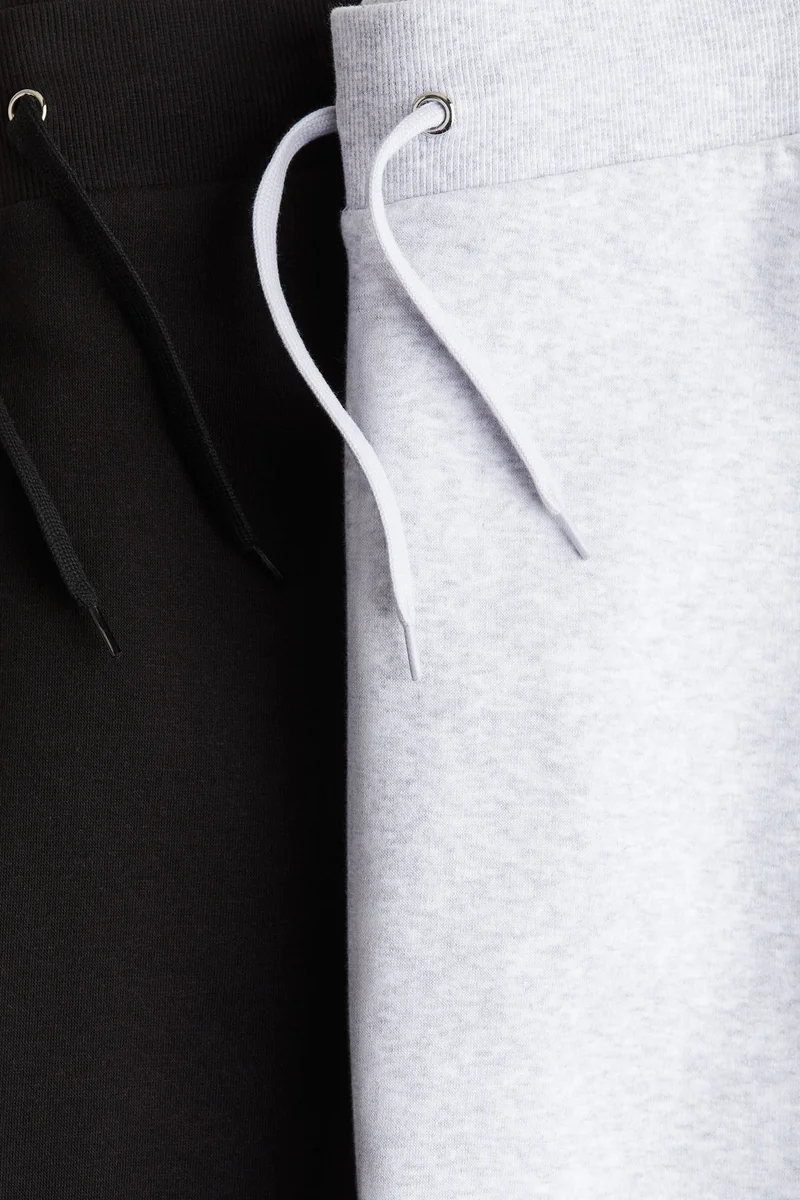 اتش اند ام بنطلون رياضي من نسيج سويت شيرت بحافة واسعة - عبوة من قطعتين