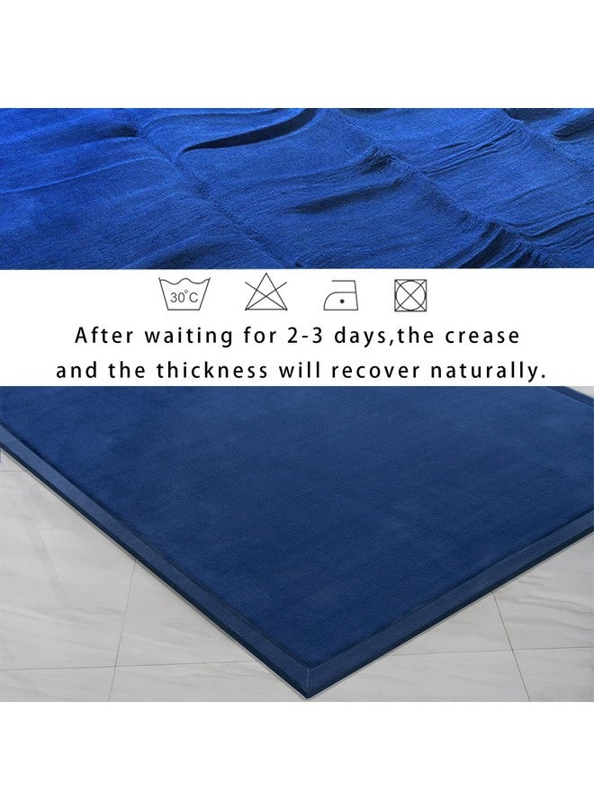 Eanpet Soft Tatami Mat Area Rug Pad Non-Slip Memory Foam Carpet Large Playmats For Kids Crawling Mat Anti-Skid Doormats Living Room Bedroom Mat Women Gym Mat (Navy Blue)  - Image 3