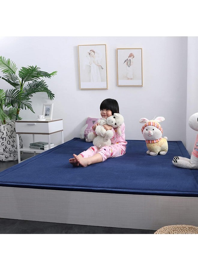 Eanpet Soft Tatami Mat Area Rug Pad Non-Slip Memory Foam Carpet Large Playmats For Kids Crawling Mat Anti-Skid Doormats Living Room Bedroom Mat Women Gym Mat (Navy Blue)  - Image 5