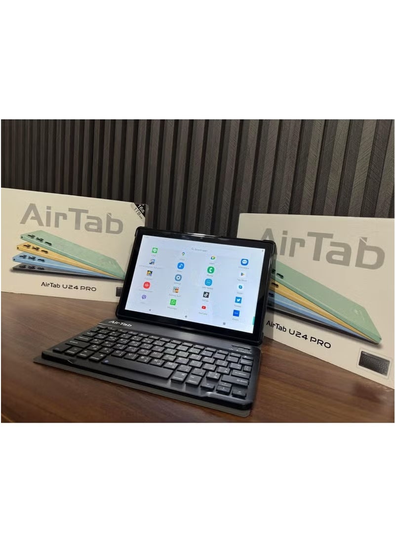AirTab 10.1 -Inch Smart Tablet U24 PRO Android 13 Tablet With 1TB Storage and 16GB RAM Quad Core Wi-Fi LTE Dual Sim with Touch Pen and Keyboard - Green  - Image 4