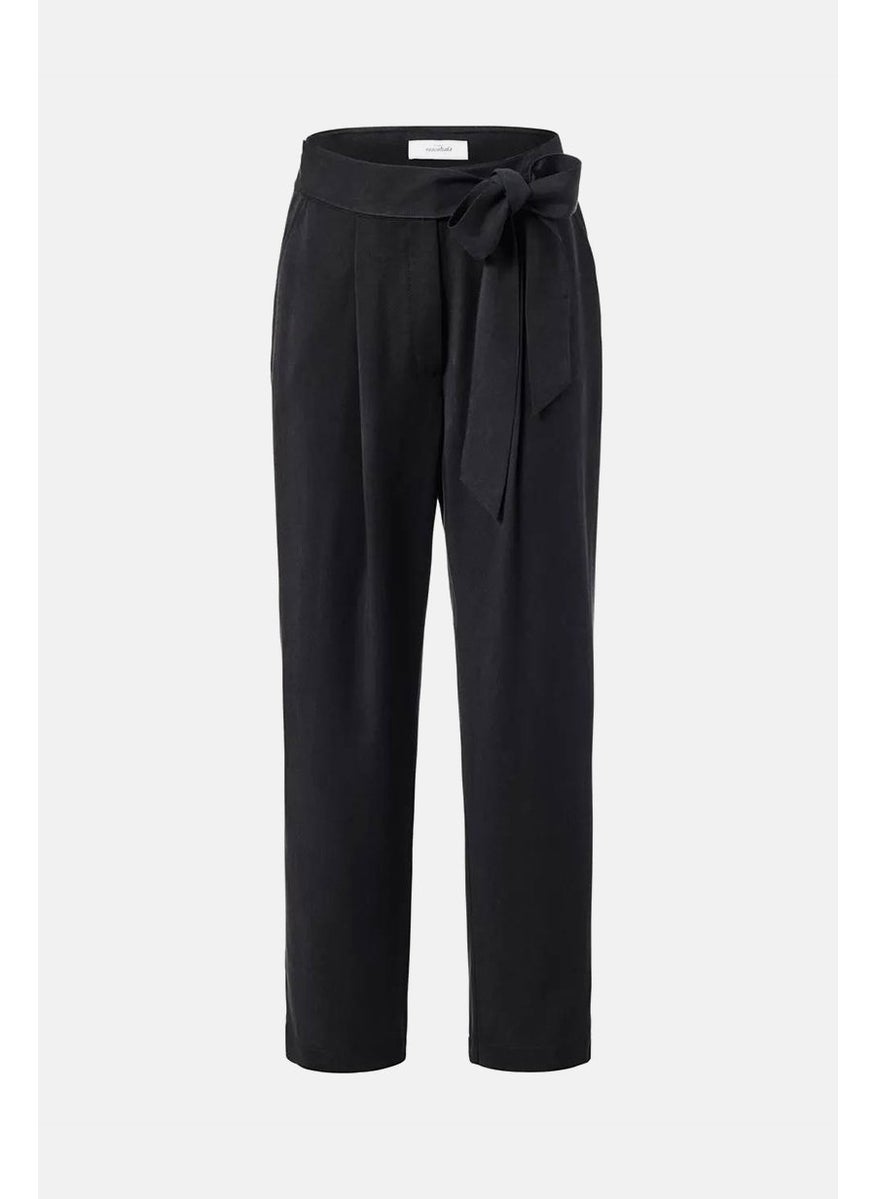 Tchibo Women Straight Leg Plain Casual Pants, Black  - Image 2