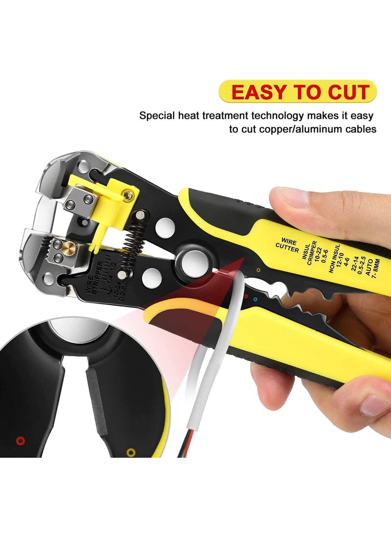 Generic Hetkrishi Wire Stripper 2410 AW 343 Gauge 026 mm Automatic Wire Stripping Tool 8 Inch SelfAdjusting Wire Stripper 3 in 1 Wire Stripping Pliers for Wire Stripping Cutting Crimping Multicolor  - Image 4