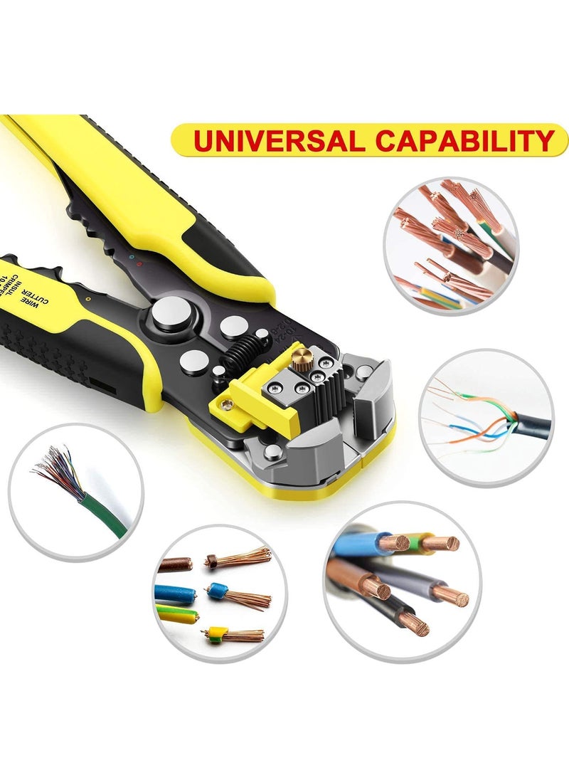 Generic Hetkrishi Wire Stripper 2410 AW 343 Gauge 026 mm Automatic Wire Stripping Tool 8 Inch SelfAdjusting Wire Stripper 3 in 1 Wire Stripping Pliers for Wire Stripping Cutting Crimping Multicolor  - Image 2