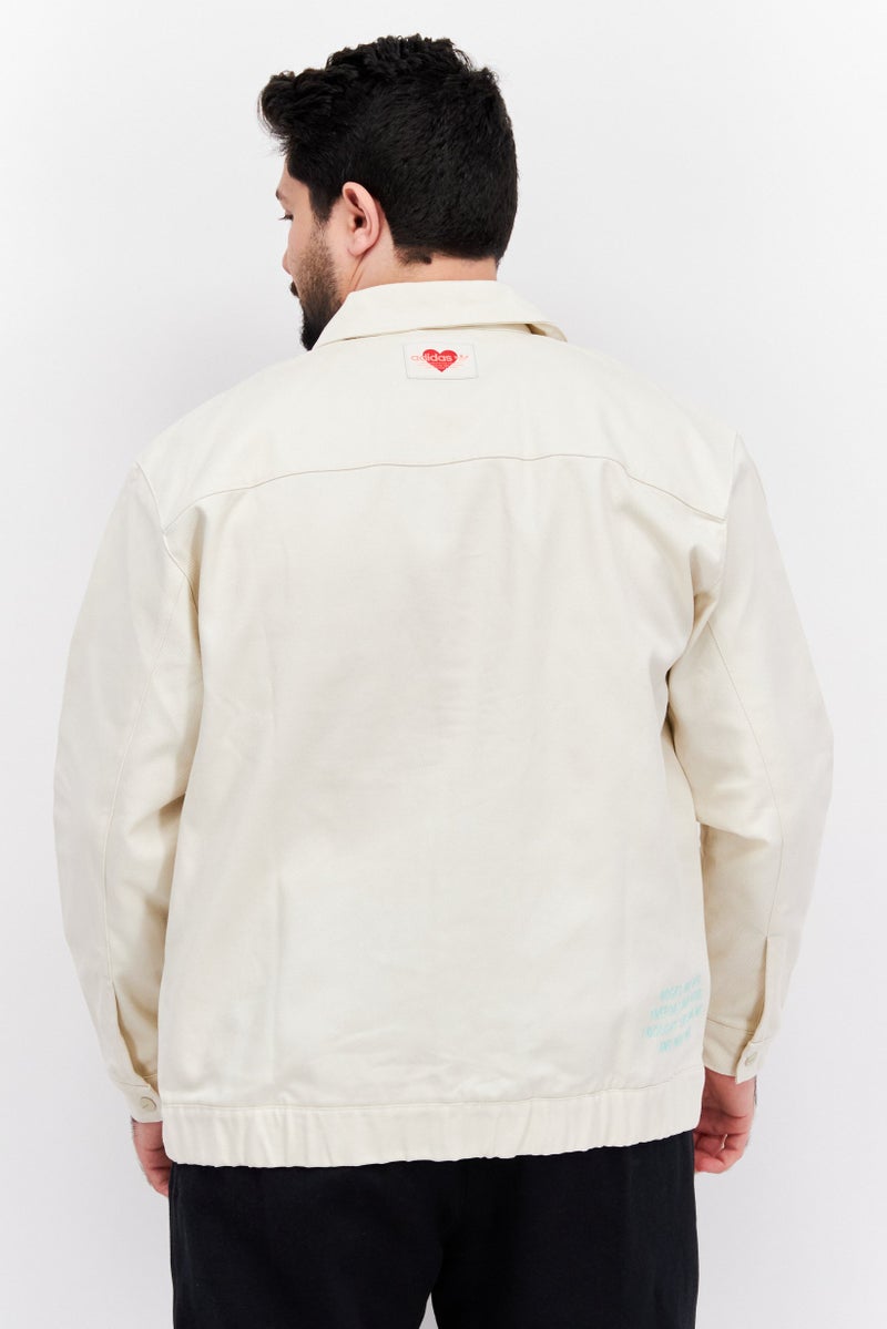 adidas Originals Men Sportswear Fit Outdoor Denim Jacket, Cream  - Image 2