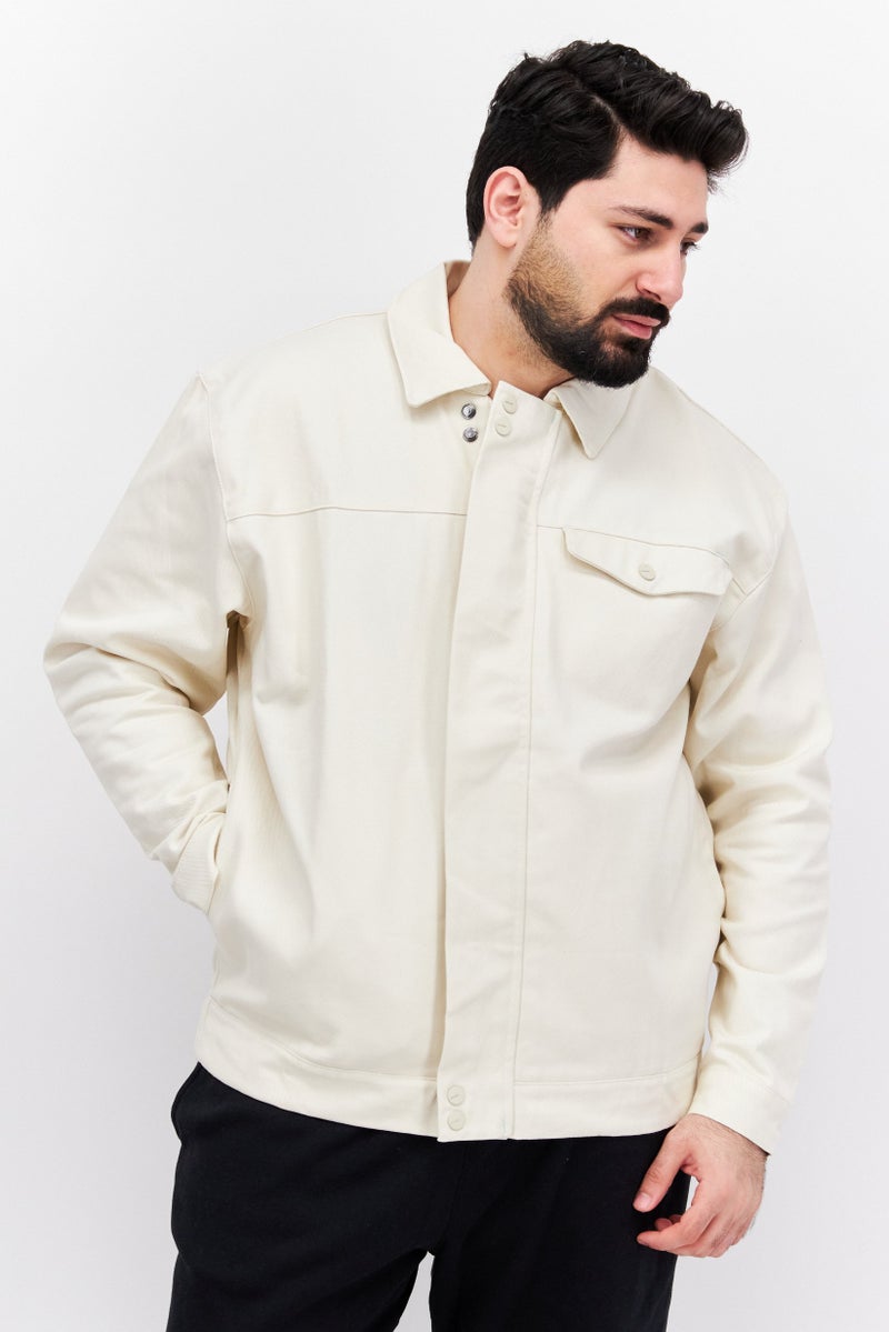 adidas Originals Men Sportswear Fit Outdoor Denim Jacket, Cream  - Image 1