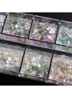 ORiTi 12 Grids Iridescent Crystal Nails Sequins Aurora Glitter Fire Flakes Holographic Sparkle Sequins Charms For Nail Decoration  - Image 2
