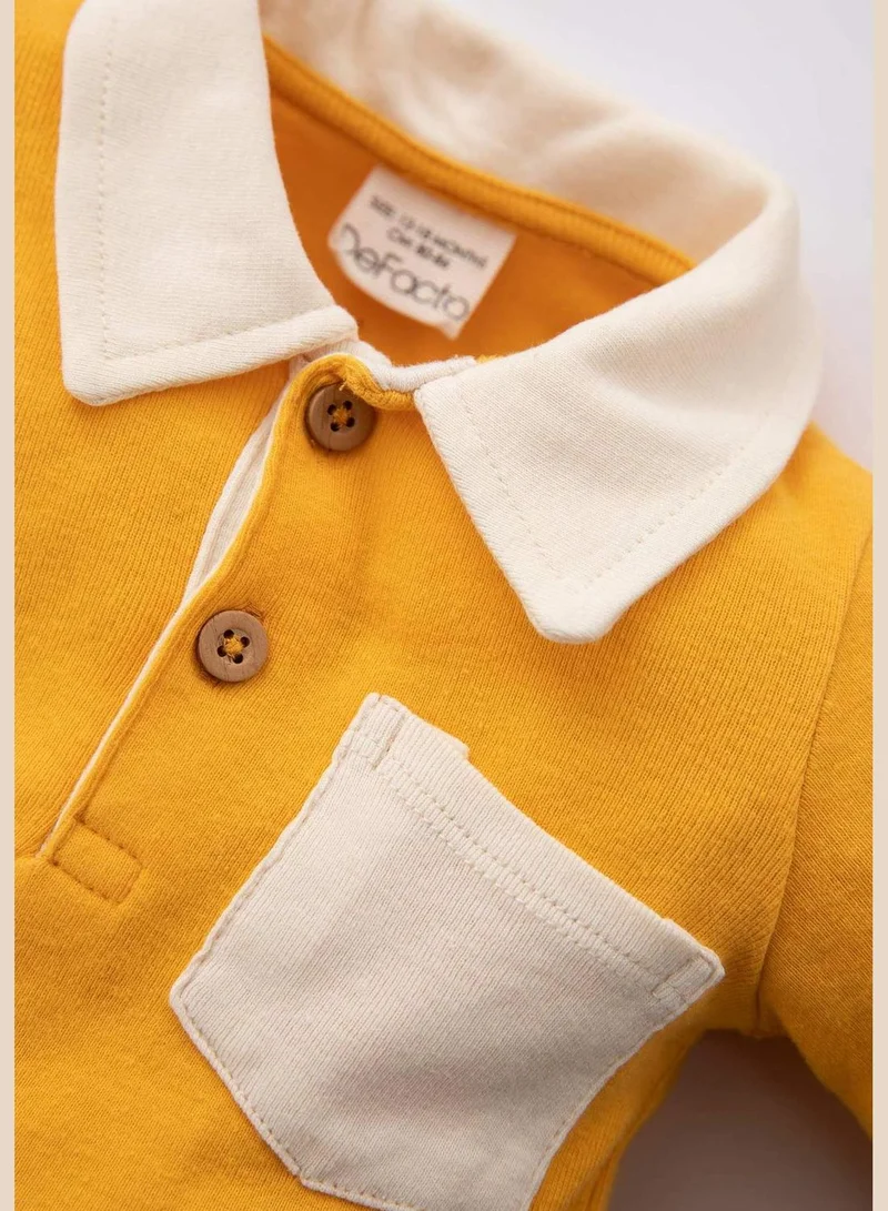 DeFacto BabyBoy Polo Neck Knitted Long Sleeve Snap Body