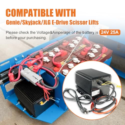 Dilomber HB600-24B Scissor Lifts Charger 25 Amp 24 Volt Compatible with Genie Skyjack JLG Slab Scissor Lifts Battery Charger #Replac 105739, 161827, 105739GT, 128537, 96211, 0400236 - Image 5