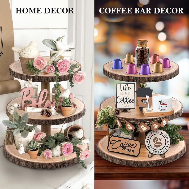 GrnVibe 3 Tier Cupcake Stand Wood Dessert Stands CupcakeTier Stand Rustic Cupcake Display Holder Stand Farmhouse Cake Stand for Dessert Table Displays,Birthday,Theme Party, Graduation,Baby Shower Tea Party Decoration - Image 4