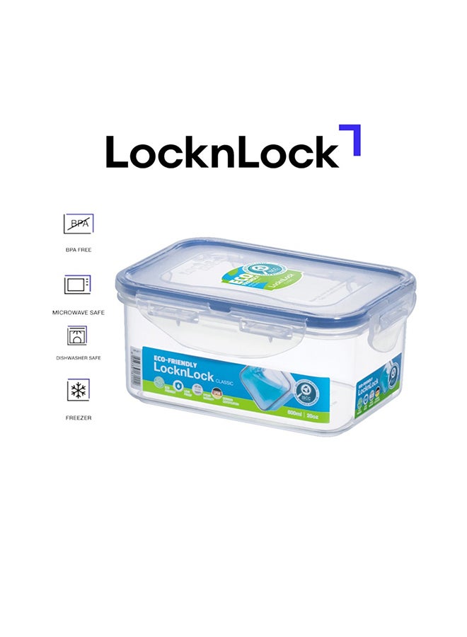 LocknLock Rectangular Food Storage Container 600ml , Airtight Leakproof Lid, BPA-Free, Microwave, Freezer & Dishwasher Safe, Space-Saving Container for Meal Prep & Leftovers - Image 1