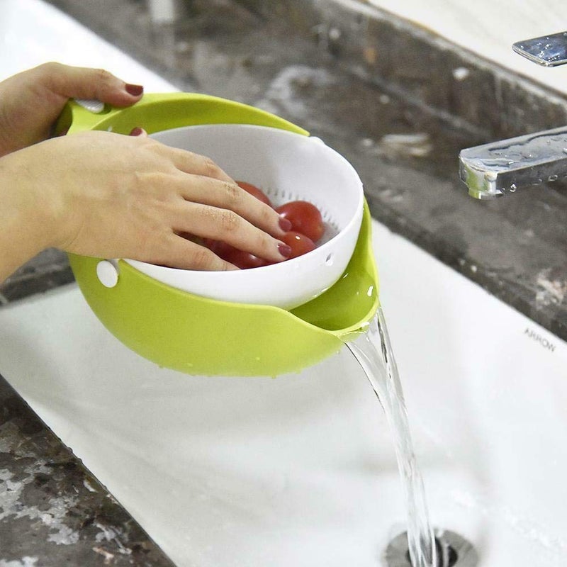 XIBO Double Drain Basket Bowl for Washing Kitchen Strainer Noodle Vegetable Fruit Storage Sink Drainer Bowl - Image 4