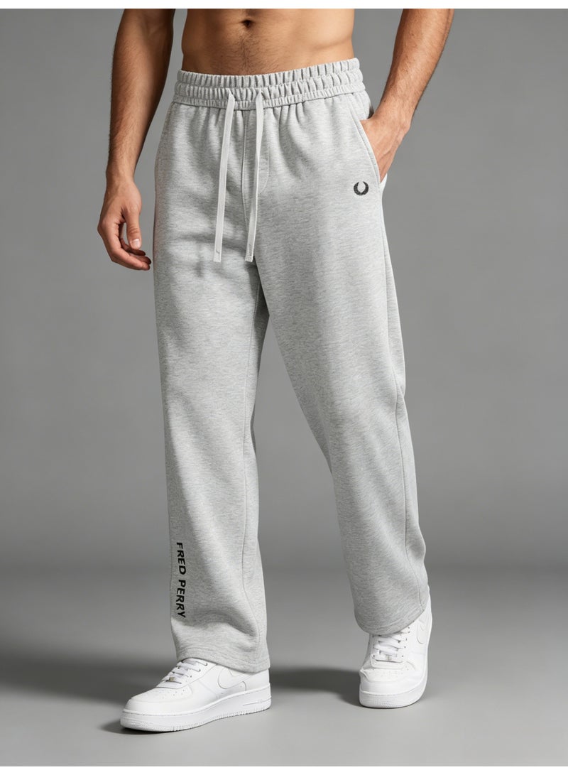 Fred Perry wheat ear stereo LOGO straight wide-leg pants for men and women with loose casual drape sweatpants. - Image 4