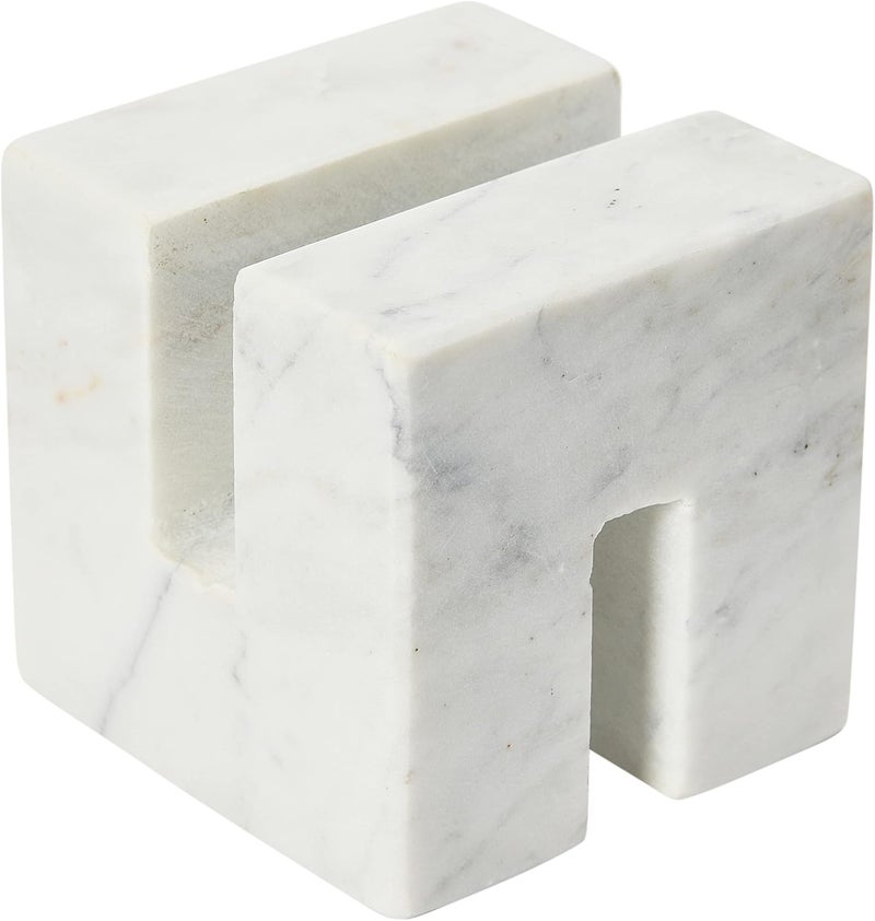 Creative Co-op Contemporary Marble Cookbook Stand, White - Image 1