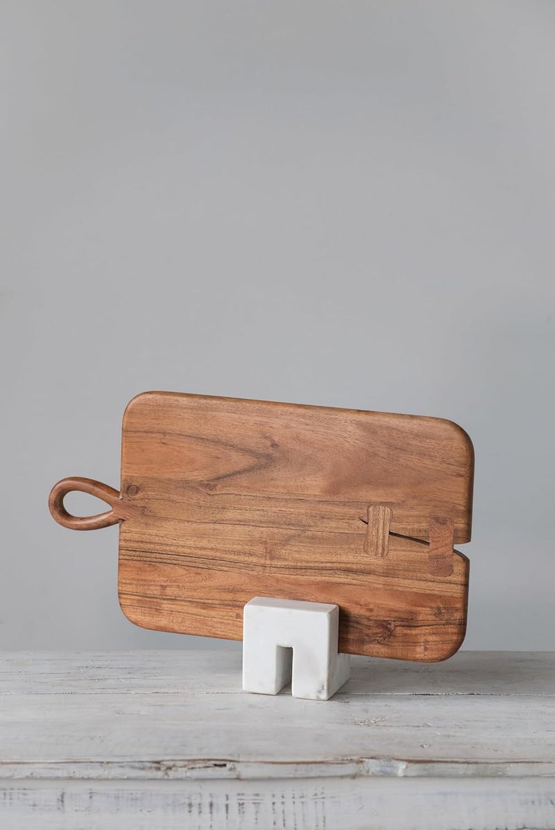 Creative Co-op Contemporary Marble Cookbook Stand, White - Image 3