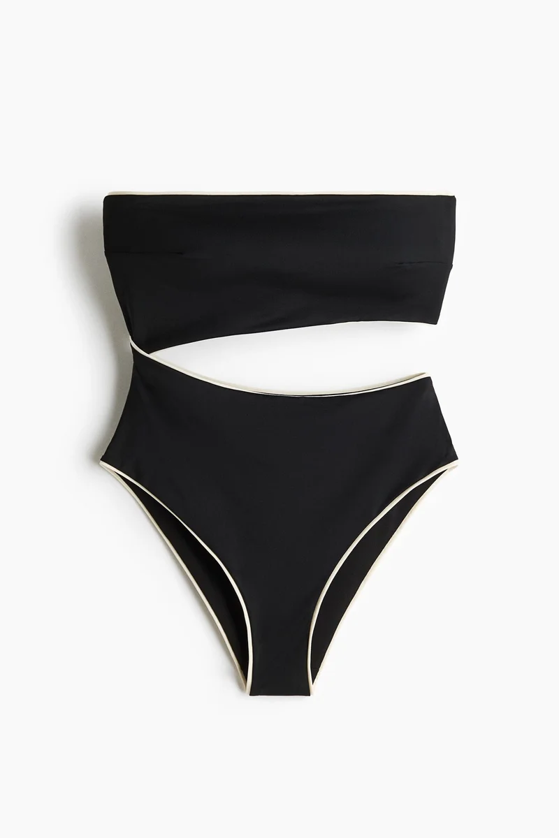 H&M High Leg Padded-cup bandeau swimsuit