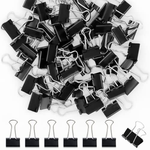 OWLKELA 120 Pack Black Binder Clips 0.75 Inch, Small Paper Clamps, Black Paper Binder Clips, Office Clips, Mini Binder Clips, Small Clips for Office Supplies Home School and Business - Image 1