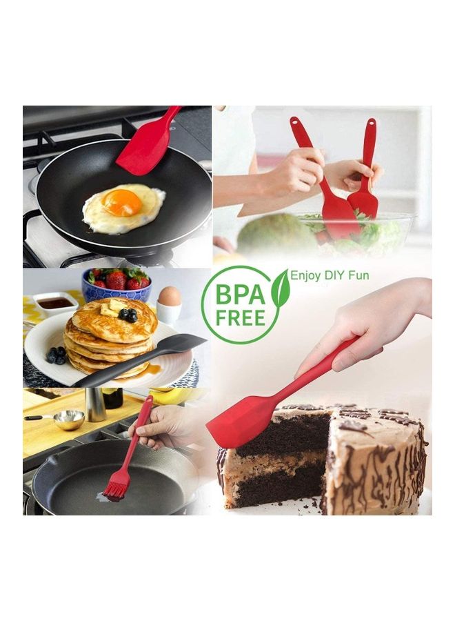 NIBEMINENT 3-Piece Silicone Spatula Set Red One Size - Image 5