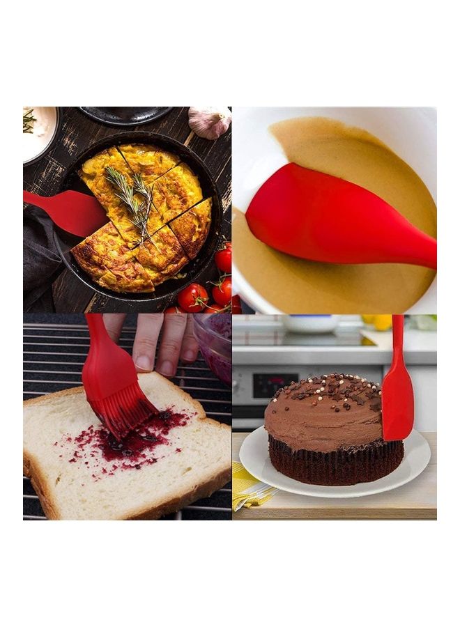 NIBEMINENT 3-Piece Silicone Spatula Set Red One Size - Image 4