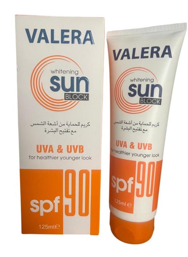 فاليرا كريم واقي من الشمس بعامل حماية 90 ومرطب ومبيض للبشرة الداكنة 125 مل