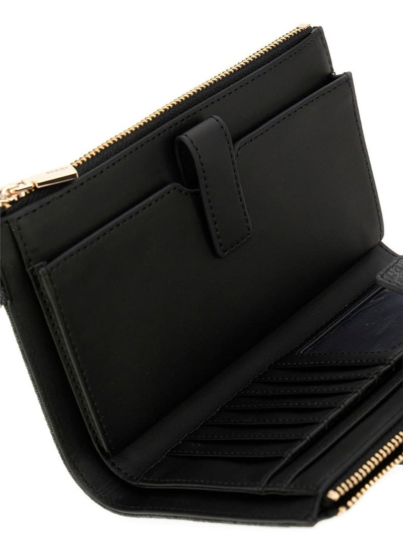 Guess Logo Print Women's Wristlet Wallet Organizer in Black with Gold Hardware - Image 3