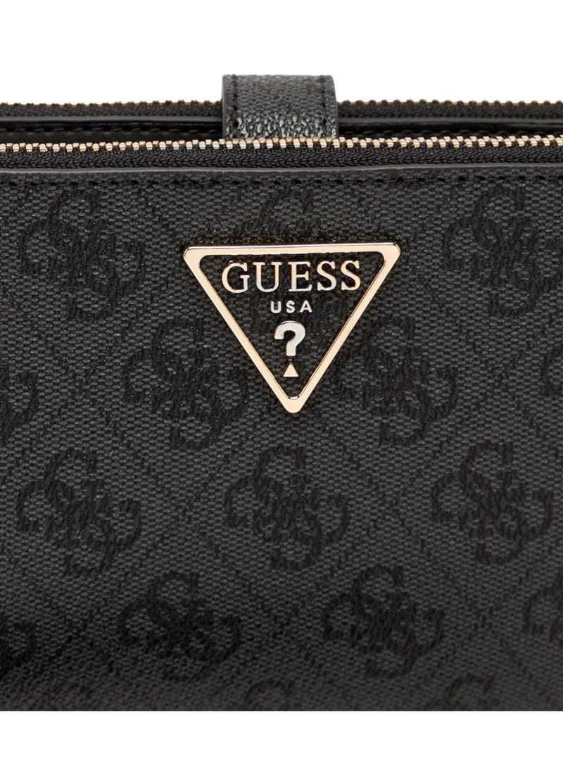 Guess Logo Print Women's Wristlet Wallet Organizer in Black with Gold Hardware - Image 5