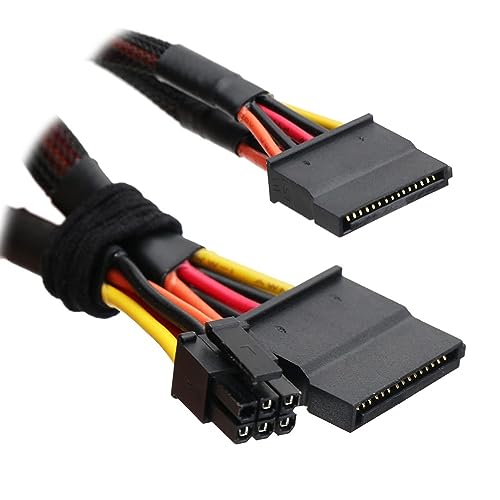 ALINNA GRLRCR SATA 15 Pin x2 to Mini 6 Pin ATX Cord 12 Inch30cm Compatible with Dell Inspiron 3653 3650 3655 3250 3252 3268 3660 3667 3668 HDD SATA Power Cable - Image 3