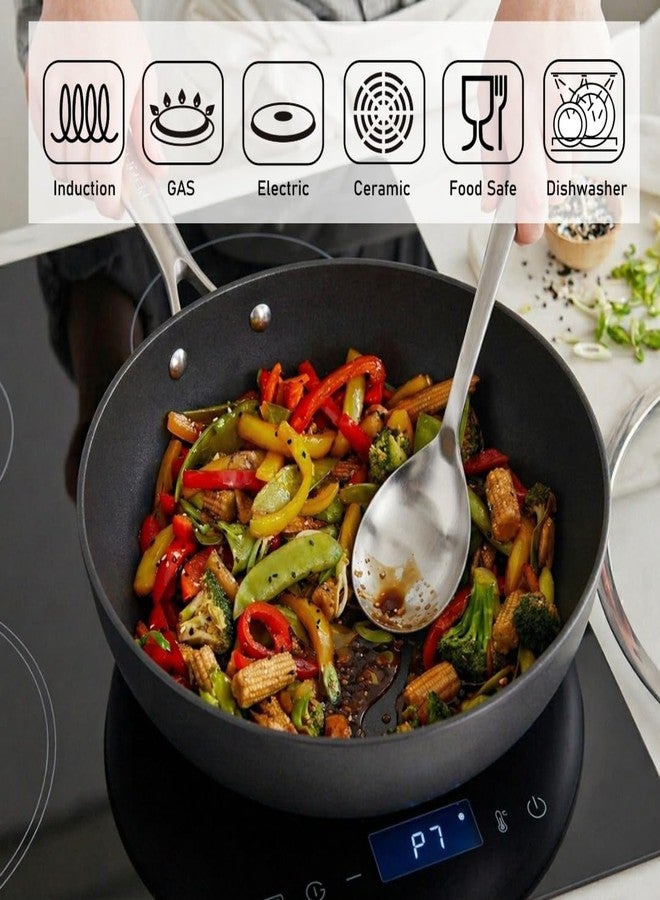 TECHEF - Onyx Collection, 12-Inch Nonstick Flat Bottom Wok/Stir-Fry Pan - PFOA Free, Dishwasher and Oven Safe, Made in Korea - Image 3
