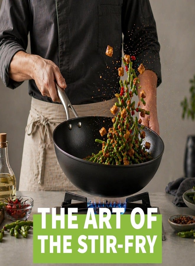 TECHEF - Onyx Collection, 12-Inch Nonstick Flat Bottom Wok/Stir-Fry Pan - PFOA Free, Dishwasher and Oven Safe, Made in Korea - Image 5