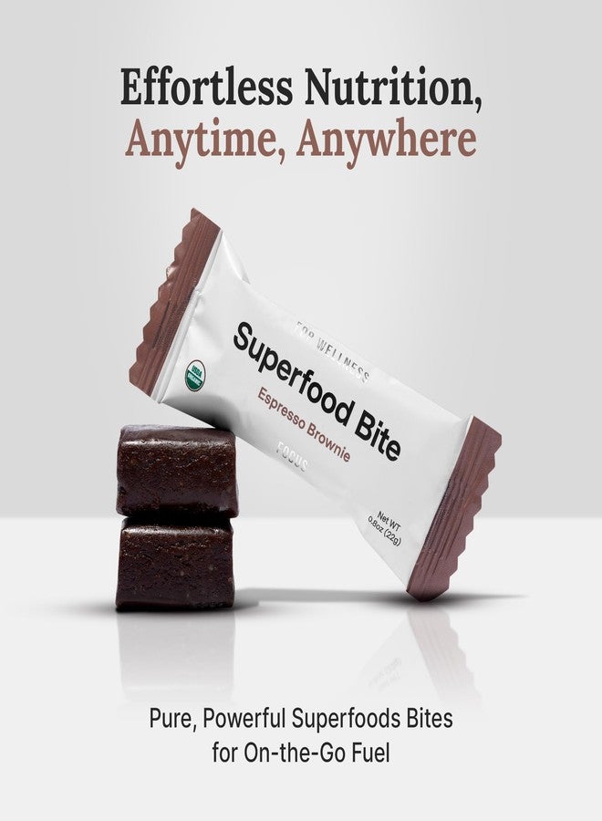 For Wellness Superfood Bites Focus | Healthy Snacks for Adults and Kids | Organic, Healthy Snack with Nootropics for Energy and Brain Food | Cocoa Espresso Brownie Bites, 20 Count - Image 3