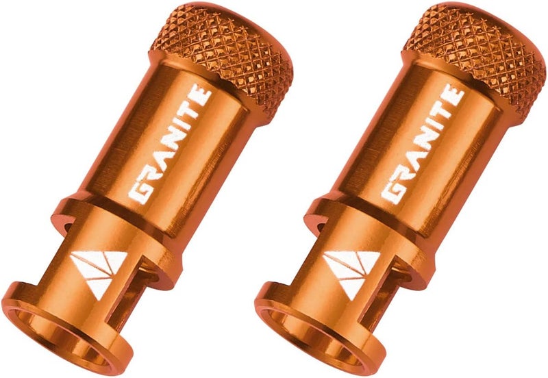 Granite Juicy Nipple Valve Cap with Valve Core Removing Function, Easy to Use Bike Tire Caps Dust Covers, Durable Alloy Tire Valve Cap (Orange) - Image 1