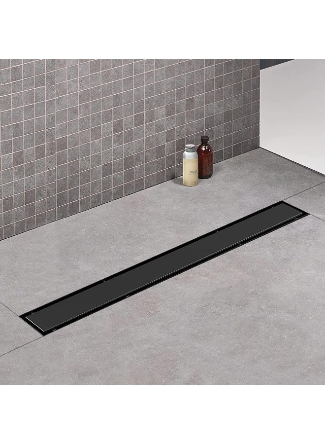 Biella مصرف دش أسود غير لامع من الفولاذ المقاوم للصدأ 316 على شكل مستطيل غير مرئي مع غطاء قابل للإزالة - Image 5