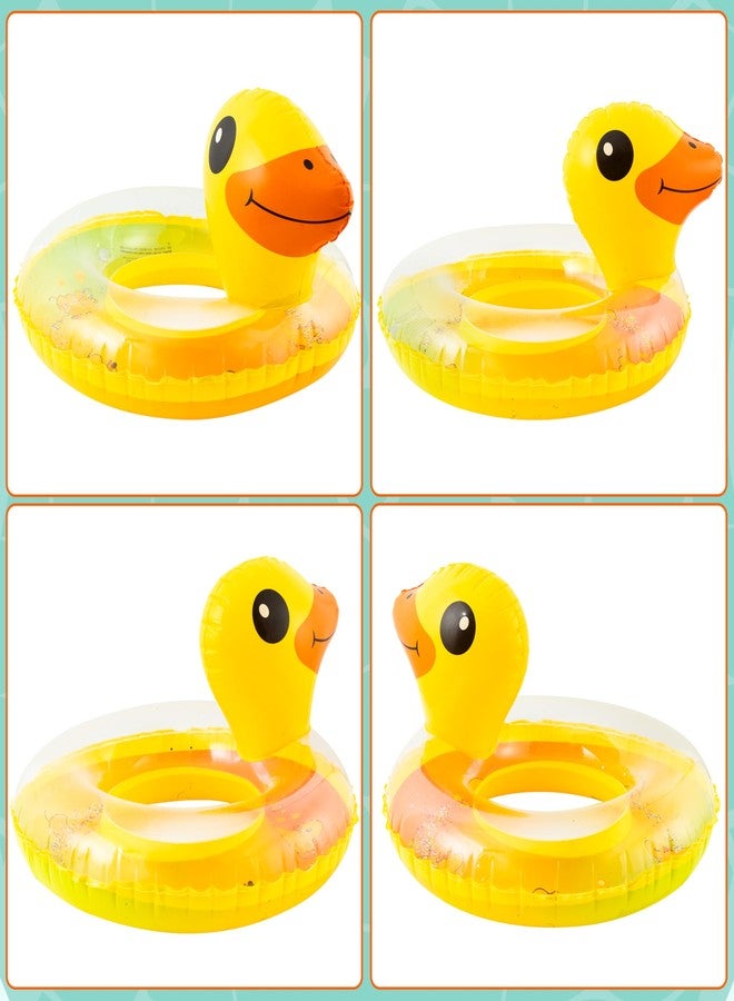 Zainpe Duck Inflatable Pool Float with Glitters Inflation Yellow Swimming Ring Summer Outdoor Water Lounge Inflatable Raft Tube Fun Beach Floaties Vinyl Swim Floaty Pool Toy for Kid Toddler Girl Boy - Image 3