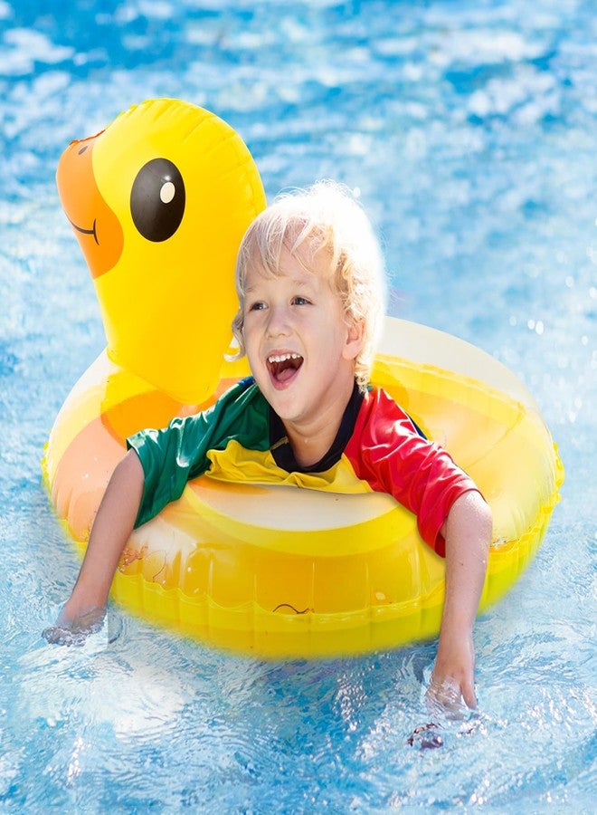 Zainpe Duck Inflatable Pool Float with Glitters Inflation Yellow Swimming Ring Summer Outdoor Water Lounge Inflatable Raft Tube Fun Beach Floaties Vinyl Swim Floaty Pool Toy for Kid Toddler Girl Boy - Image 5