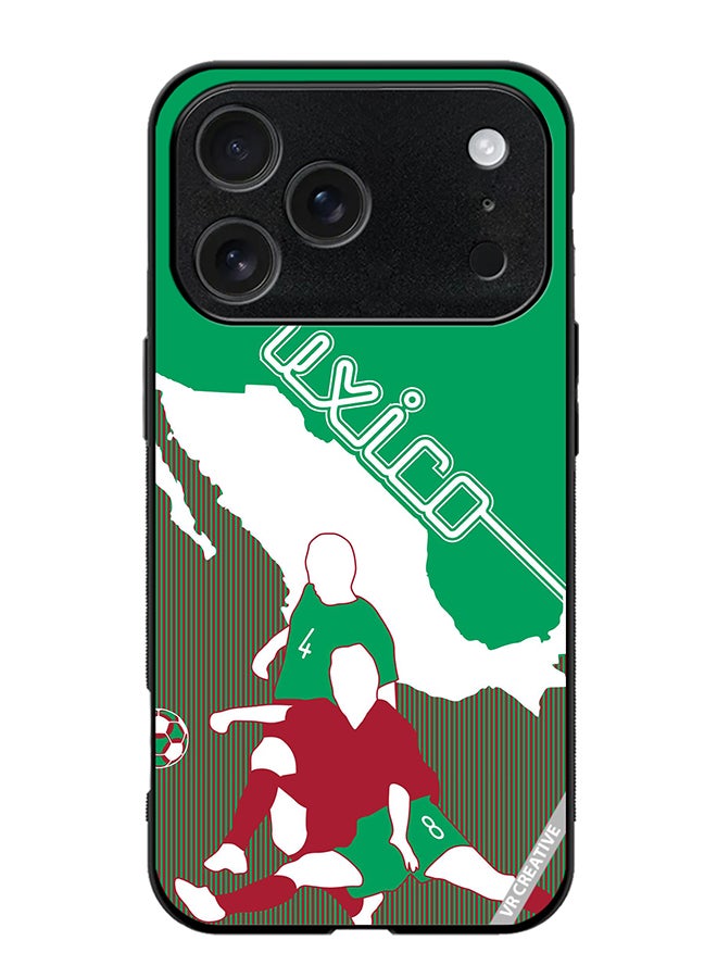 VR CREATIVE Protective Case Cover For Apple iPhone 17 Pro Max Mexico Football Soccer Players Design Multicolour
