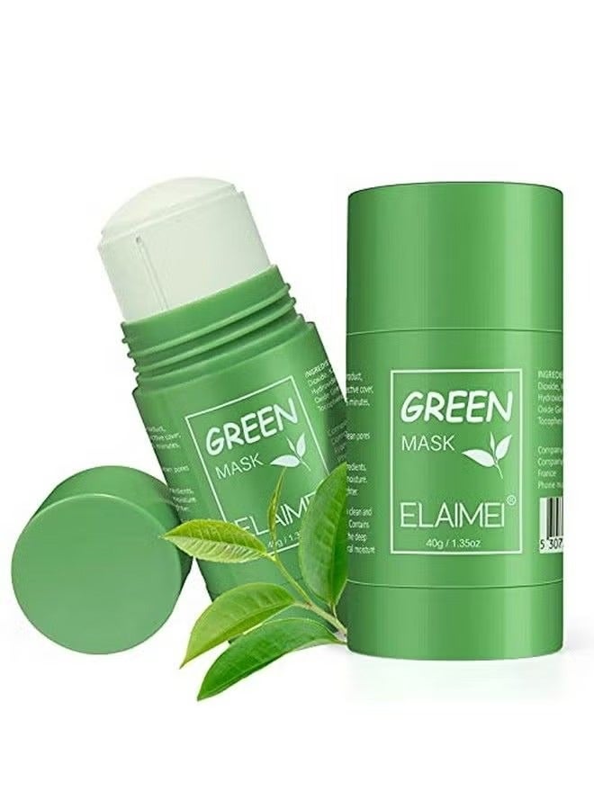 ORiTi Green Tea Cleansing Mask 2pack, Oil Control Mask Removes Excess Oil & Locks Skin Moisture, Green Tea Purifying Clay Mask For Face Deep Clean Pore, Improves Skin (Green Tea Mask) - Image 1