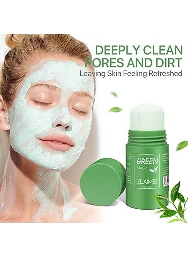 ORiTi Green Tea Cleansing Mask 2pack, Oil Control Mask Removes Excess Oil & Locks Skin Moisture, Green Tea Purifying Clay Mask For Face Deep Clean Pore, Improves Skin (Green Tea Mask) - Image 4