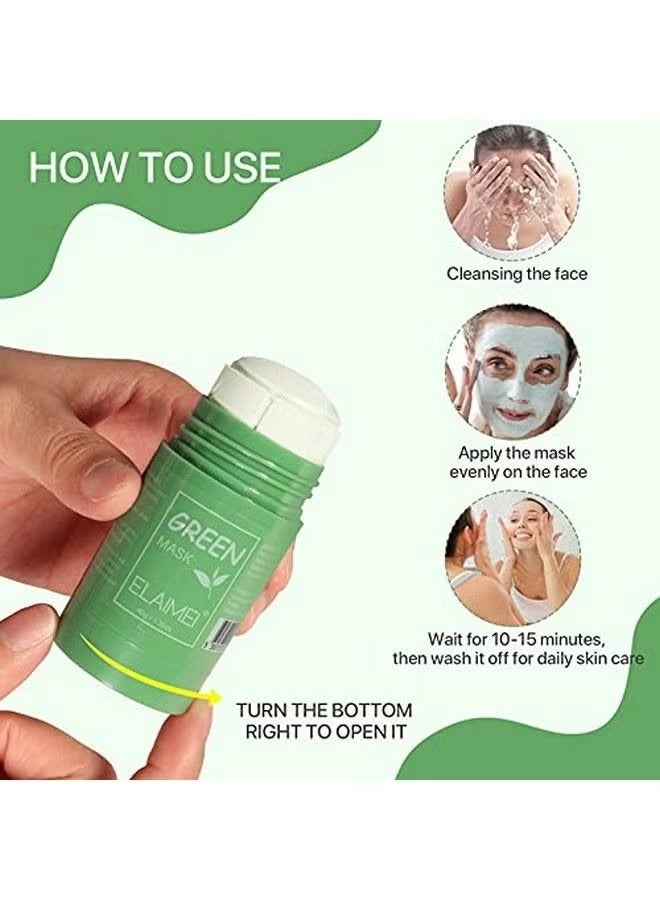ORiTi Green Tea Cleansing Mask 2pack, Oil Control Mask Removes Excess Oil & Locks Skin Moisture, Green Tea Purifying Clay Mask For Face Deep Clean Pore, Improves Skin (Green Tea Mask) - Image 3