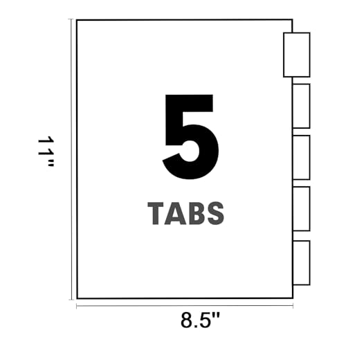 PANDRI Binder Divider, PANDRI 120 Pack Binder Index Dividers with 5 Insertable Multicolor Big Tabs, Letter Size Paper Binder Divider for School Office Home Business - Image 2