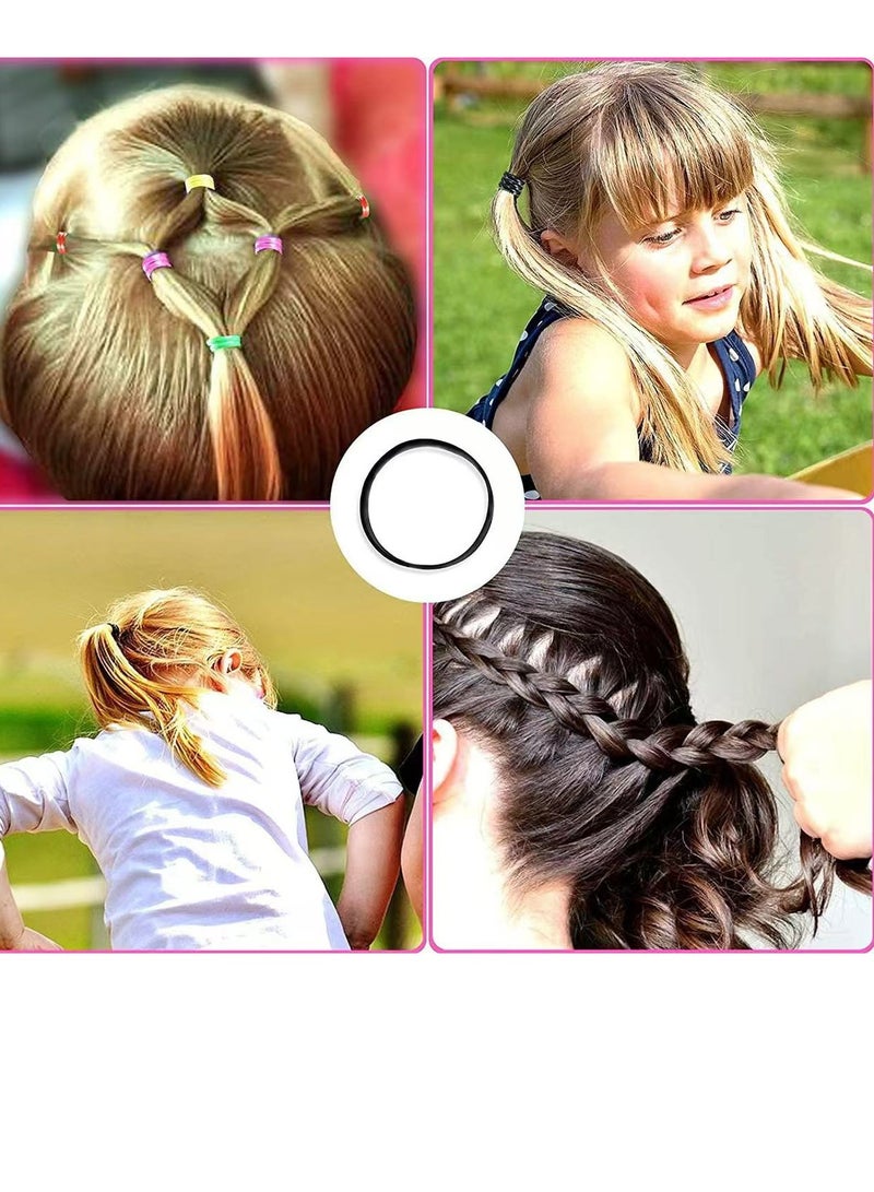 Laseta أربطة شعر مرنة 24 لون، 2000 قطعة أربطة شعر مطاطية صغيرة مع صندوق تنظيم، أربطة شعر ناعمة للبنات الصغيرات، مجموعة أربطة مطاطية ملونة مع أدوات ذيل الشعر، مشط ذيل الجرذ للأطفال - Image 2