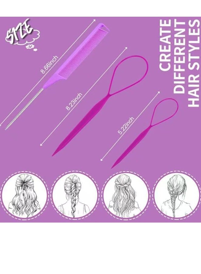 Laseta أربطة شعر مرنة 24 لون، 2000 قطعة أربطة شعر مطاطية صغيرة مع صندوق تنظيم، أربطة شعر ناعمة للبنات الصغيرات، مجموعة أربطة مطاطية ملونة مع أدوات ذيل الشعر، مشط ذيل الجرذ للأطفال - Image 4