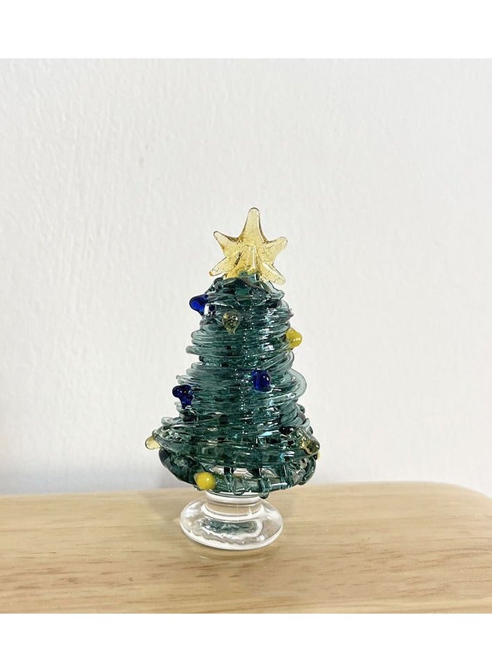 Glass Brushed Christmas Tree Desktop Decoration Zibo Glass Decoration  - Image 1