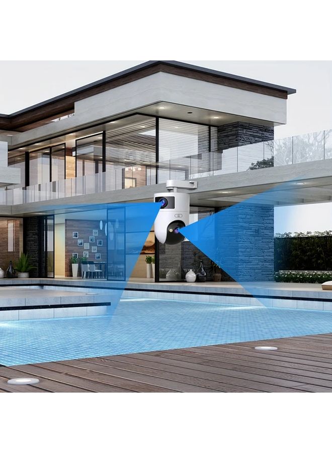 White Full HD 3MP Dual Lens Wifi Security Camera 355 Degree Pan Tilt Color Night Vision Motion Detection Two Way Audio - Image 5