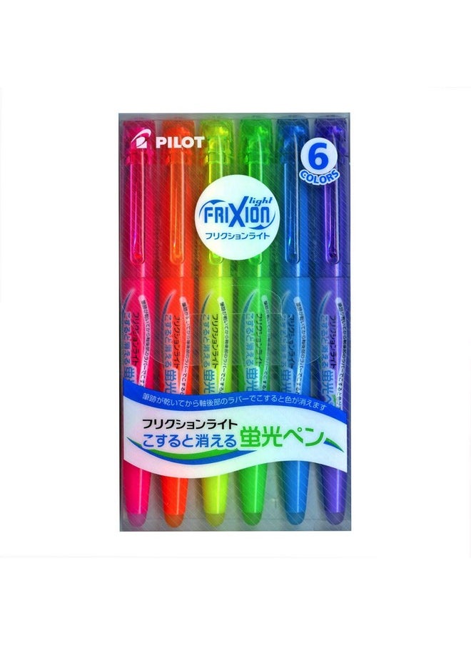 Office Supply Store - Pilot Frixion Light Fluorescent Ink Erasable Highlighter Pen (Pink / Orange / Yellow / Green / Blue / Violet) (Japan Import) - Image 1