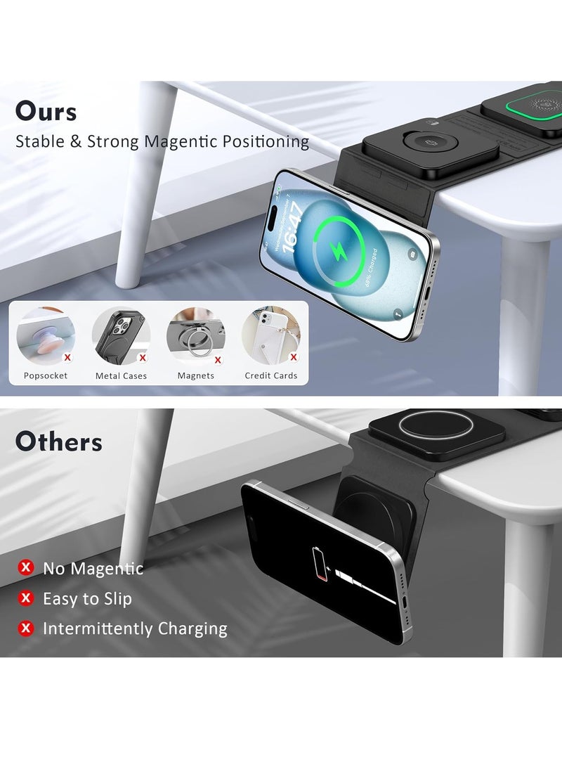 general Wireless Charger for iPhone - 3 in 1 Charging Station for Apple Multiple Devices, Foldable Magnetic Mag-Safe Travel Charging Pad for iPhone 15 14 13 12 Pro Max Plus iwatch Watch & Airpods - Image 4