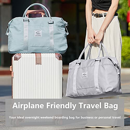 BJLFS Womens travel bags, weekender carry on for women, sports Gym Bag, workout duffel bag, overnight shoulder Bag fit 15.6 inch Laptop (Large, Grey) - Image 2